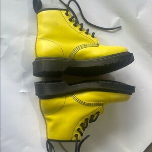 Yellow Lace-Up Boots